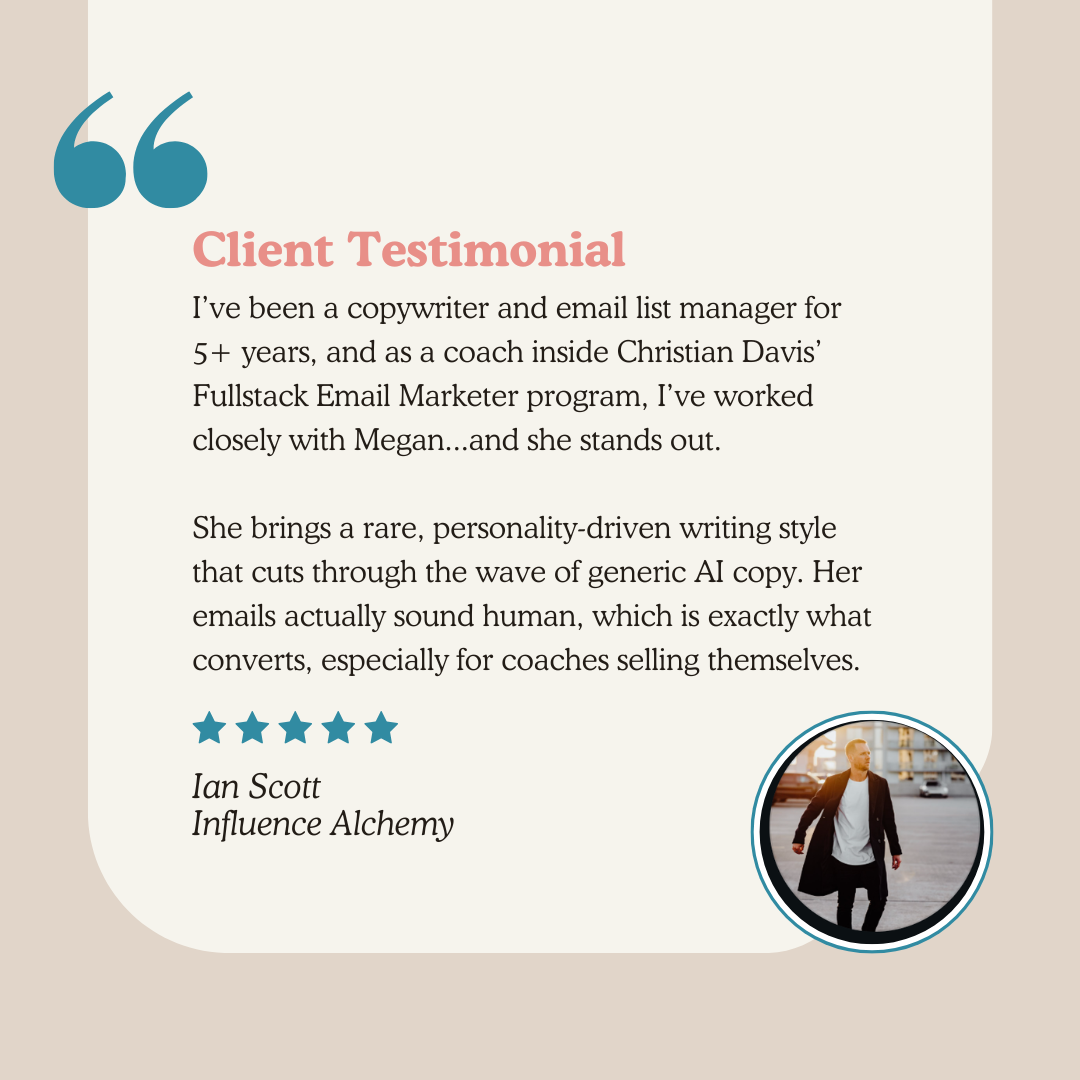 Client testimonial from Ian