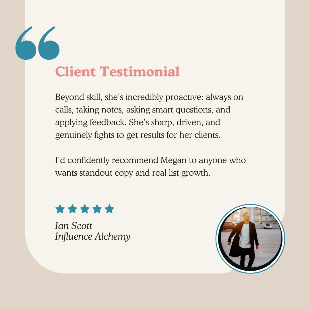 Client testimonial from Ian