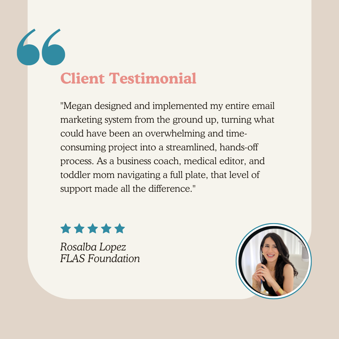 Client testimonial from Rosalba